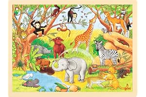 Goki Frame Jigsaw Puzzle Africa (48 Pieces) , Green