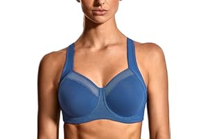 SYROKAN Donna Reggiseno Sportivo Sostegno Forte con Ferretto Senza Imbottito Fitness