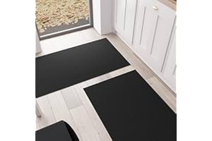 PETTI Artigiani Italiani - Tappeto Cucina, Passatoia Cucina, Tappeto Cucina Lavabile Antiscivolo, Tappeto Runner Cucina, Tappeto Tinta Unita 52x140 cm Nero, 100% Made in Italy
