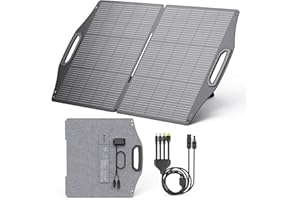 BigBlue 100W Panel Solar ETFE Portátil, USB-C PD45W/USB-A 18W/MC -4 para Central Eléctrica Teléfonos Tabletas, N-Type Cargador Solar Plegables con Soporte de Pie, IP68 Paneles Solares para Acampadas