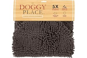 My Doggy Place Dog Towel - Super Absorbent Microfiber Towel with Hand Pockets - Dog Bathing Supplies - Quick Dry Shammy Towel - Washer and Dryer Safe - Ash 30 x 12.5 in