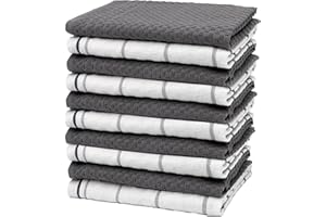 ZOLLNER 10 paños de Rizo de algodón, 45x60 cm, Grises y Blancos a Cuadros