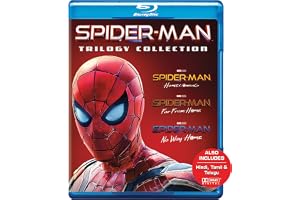 Spider-Man Trilogy Ft. Tom Holland - Spider-Man: Homecoming + Spider-Man: Far From Home + Spider-Man: No Way Home (3-Disc) - Includes Hindi, Tamil & Telugu Dub Audio Tracks on all 3 Movie Blu-ray