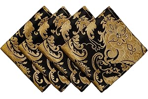 TOPLUXE Cloth Napkins Set of 4, Luxury Napkins Reusable 45x45cm, Dining Table Decoration for Dining Room/Restaurant (Black)