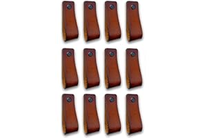 Brute Strength - Maniglie in pelle per mobili - Cognac - 24 pezzi - 16,5 x 2,5 cm - Maniglia per mobili, maniglia per porte per cucina, bagno, armadi, comò, legno
