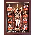 Garuda Photos - Tirupati Balaji with Ashtalakshmi Photo Frame; Sri; Tirupathi; Tirupati; Thirupathi; Tripathi; Balaji; venkateshwara; venkateswara; Perumal; Srinivasa; Astalakshmi; Astalaxmi; Ashtalakshmi; Astalakshmi; Asta; Astha; Laxmi; Lakshmi; Swamy; Swami; Lord; God; Goddess; ki; Photos; Frames; Pooja; Puja; Room (Regular 13 X 10 Inch)