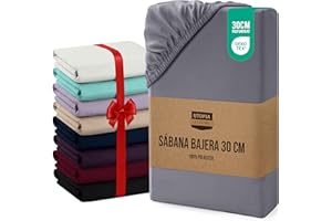 Utopia Bedding Sabana Bajera 180x200x30 cm - Gris - Bolsillo Profundo - Microfibra de Poliéster Cepillado (Cama 180)