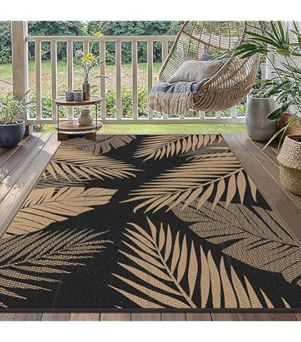 SHACOS Buitentapijt voor terras, waterdicht, 180 x 270 cm, omkeerbaar, kunststof strotapijt, UV-bestendig, lichtgewicht, opvouwbaar, voor terras, camping, balkon, camper, achtertuin, grijs