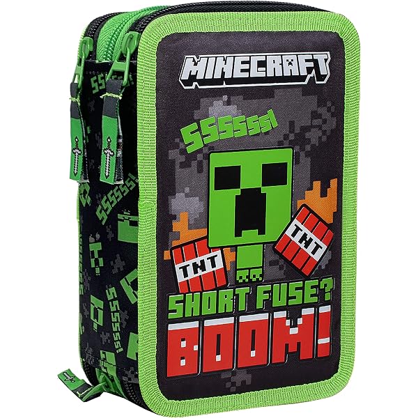 Marsupio MINECRAFT TNT Per Bambini - Poliestere Resistente, 23x9x14cm, Multicolore
