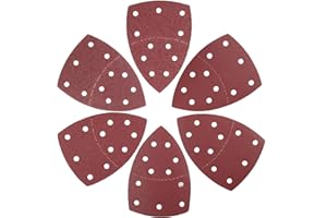 LotFancy Triangoli Carta Vetrata 180 Pezzi Fogli Abrasivi Levigatrice, 30 x Grana 40 60 80 120 180 240, 11 Fori, 105 x 153mm Carta Abrasiva, Fogli per Levigatrici di Ossido di Alluminio
