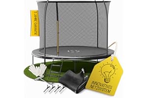 ‎FRIEDO PRODUCTS FRIEDO Trampolin Outdoor 305/366 cm (10/12ft) mit einklappbaren Stangen I Sicher & wetterfest I Nach EN71-14 Geprüft I Innenliegendes Netz, rostfrei & dick gepolstert