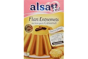 Alsa Préparation Flan Entremets Crème dessert Caramel 3 Sachets 180 g