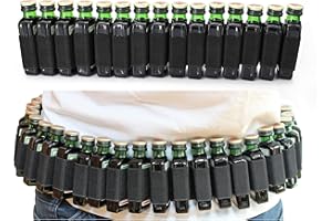 Ravary® | Schnaps Klopfer Gürtel Halter M | Shot Patronengürtel | 25 Slots | Für Jägermeister | Schnapsgürtel, Junggesellenabschied, Partygeschenk, Karneval