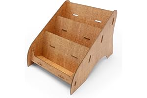 stableco 1 présentoir à brochures écologique DIN long 21 x 10,5 cm horizontal avec 3 compartiments - Design naturel - Pas de plastique - Just Paper - Montage rapide