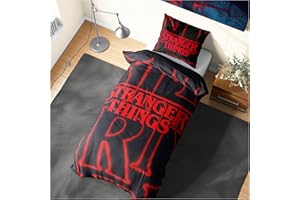 Get Trend Stranger Things Single Duvet Cover Set for Kids Teens, Reversible Bedding & Pillowcase, Bedroom Accessories for Boys & Girls, Gifts for Kids (Multi Stranger Things, Single)