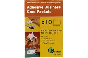 Pelltech 60x95mm Open Side Business Card Pocket (Pack of 10)