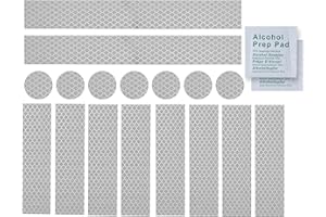 INDIAN STORE 24 3M Diamond Grade 4090 pegatinas de advertencia cinta de advertencia de seguridad, película reflectante impermeable Coches Motocicletas Casco Bicicleta Vehículos (White/Silver 17 Pieces)