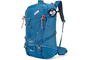 Terra Peak zaino trekking 40L per donna e uomo(grande) Flex 40 Premium, ventilazione posteriore, zaino da viaggio con supporto di idratazione, copertura per la pioggia, in poliestere Air Mesh 3D