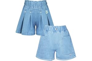 Happy Cherry Fille Jeans Shorts Taille Élastique Denim Pantalon Court Bermudas Été Respirant