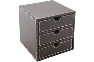Osco sztuczna skóra 3-szufladowa kostka - brązowa