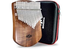 MOOZICA 21 teclas de madera maciza de Koa kalimba, piano de pulgar marimba profesional de una sola placa (K21KS)