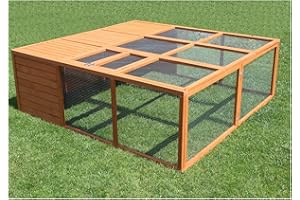 vanvilla Hasenstall Freilaufgehege 180x180cm Faltbar Kaninchenauslauf Hasenauslauf XXL