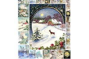 Decoupage Paper Pack (21 Sheets 15x20cm) Christmas Winter Landscapes FLONZ Vintage Styled Christmas Pictures Cards for Decoupage, Craft and Scrapbooking