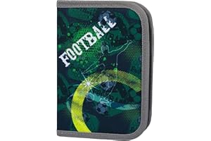 Baagl Federmäppchen für Jungen, Schüleretui, Federtasche, Federmappe für Schreibwaren, Etui, Federpenal, Schulmäppchen (Fussball)
