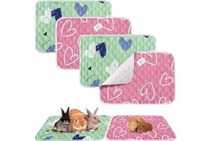 MISS GOOD 4 Pack Guinea Pig Cage Liner Guinea Pig Bedding Reusable Fast Absorbent Waterproof Puppy Pee Pads Washable Air Dried Pee Mat for Small Animals Pet Cat Chinchillas Hamster Rabbit Bedding 27‘’ x 19‘’