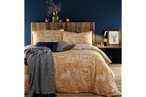 furn. Winterholz Bettdecken-Deckel-Set, Polybaumwolle, Ocker, 230 x 220 cm