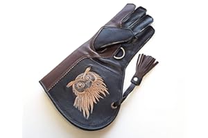 starlingukpk Calidad de doble capa suave de vaca genuino ocultar guantes de cetrería/guantes de manejo de pájaros/guantes para mascotas marrón negro.