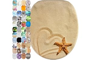 Sanilo Abattant WC frein de chute, Grande sélection de lunettes de toilette avec abaissement automatique, Fixation facile (Sandy)