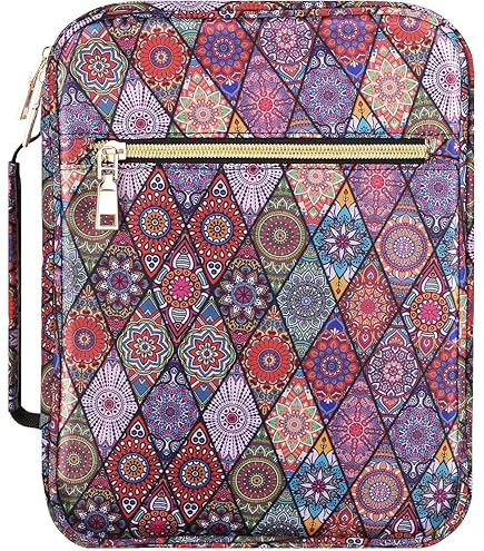 Cover Per Bibbia Motivo Floreale - Con Maniglia E Cerniera, Tasca Interna, Regalo Per Donne Religiose - Foto 9