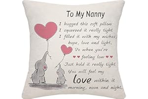 Bommex Nanny Gifts from Granddaughter Grandson Grandma Nanny Cushion Cover Throw Pillow Cover Cushion Case Thanksgiving (nanny-1)