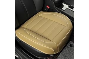 Vankerful 1 Pack Leather Front Car Seat Covers,Bottom Seat Covers for Cars,Driver Car Seat Cushion Cover,Luxury Seat Protectors,for Most Vehicles,Sedan,Truck,SUV(Beige)