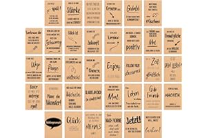 Edition Seidel Set di 36 cartoline su carta kraft stampati "Leben & Momenti" con scritte – amore, amicizia, motivazione, biglietti di compleanno