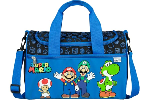 Scooli - Sac de Sport Super Mario pour Enfants - 23 x 35 x 16 cm - Compartiment Principal spacieux - bandoulière réglable - Accessoires pour l'école - Sac à bandoulière