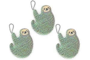 Błyszcząca gąbka do naczyń firmy Kikkerland – Koala, kot i leniwiec – gąbka do szorowania, wolna od zarysowań (leniwiec)