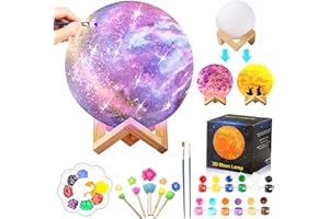 GYTERA Paint Your Own Moon Lamp Kit, DIY Lava Lamp Night Light with Plastic Stand, Space Toys Night Light, Gifts for Teens Girls Boys, Art and Crafts Kit for Kids Ages 3 4 5 6 7 8 9 10 11 12+