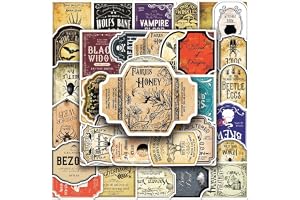 Halloween Potion Stickers och vintage flasketiketter för festtillbehör - 50 st potion labels