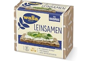 ‎WASA Wasa Knäckebrot Leinsamen 210g | Vollkornroggenmehl in Verbindung mit dem fein-nussigen Geschmack des Leinsamens