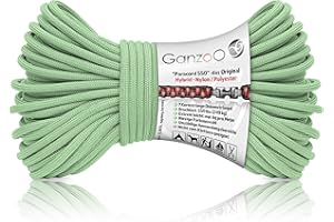 Ganzoo Paracorde 550, 4mm Corde, 30 mètres, Nylon Polyester, Type 3-7 brins intérieurs, Bracelet Laisse pour Chien, Collier pour Chien Ficelle de Camping, Vert Menthe Turquoise