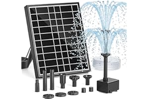 Solarvogelbrunnenpumpe, 7.5W Außen-Solarwasserpumpe mit 7+ Sprühmodi & 1.5m Schlauch, DIY Solarpumpe für Garten, Teiche, Pools und Aquarien