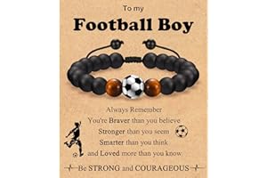 Shuxin Football Gifts for Boys, Football Bracelet for Teenage Boys, Birthday Christmas Graduation Presents for Grandson Son Team Friends Nephew Brother
