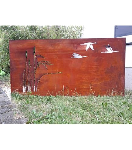 Zen Man Edelrost Sichtschutz – Metallwand 75x150 Cm, 1 Mm Stark, Gartenzaun & Deko