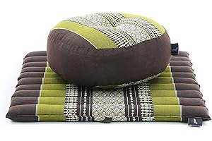 LEEWADEE Set de méditation - Set de méditation en Kapok, Coussin et Tapis de méditation Zafu et Zabuton