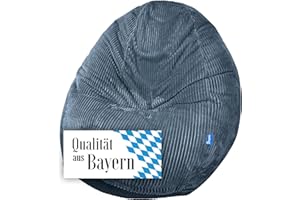 ‎BRUNI Bruni Classico Cord M in Dunkelblau – großer Indoor-Sitzsack mit Innenhülle und Füllung, in Deutschland gefertigt