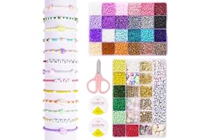 ‎BEMECE bemece 14700 Stück Perlen zum Auffädeln Perlen Set, 3 mm Glasperlen Armbänder Selber Machen für Schmuck Halskette Armband, DIY Perlenset für Erwachsene und Kinder