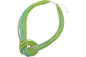 Bocar Seed Beads multistrato Chunky Bib Statement Knot collana (NK-10316)