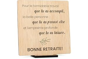 CONTRAXT Carte de retraite originale en bois. Cadeaux uniques pour la retraite pour hommes et femmes, collègues, chefs, amis, enseignants (Retraite)